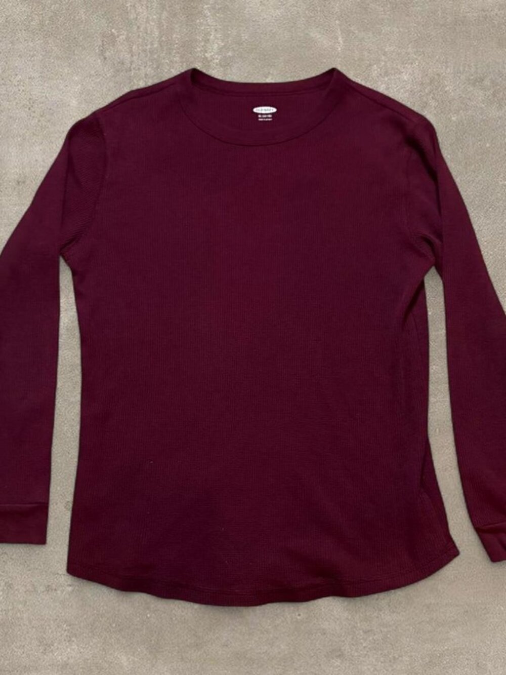Old Navy burgundy long sleeve waffle knit thermal - child XL, fits like adult XS